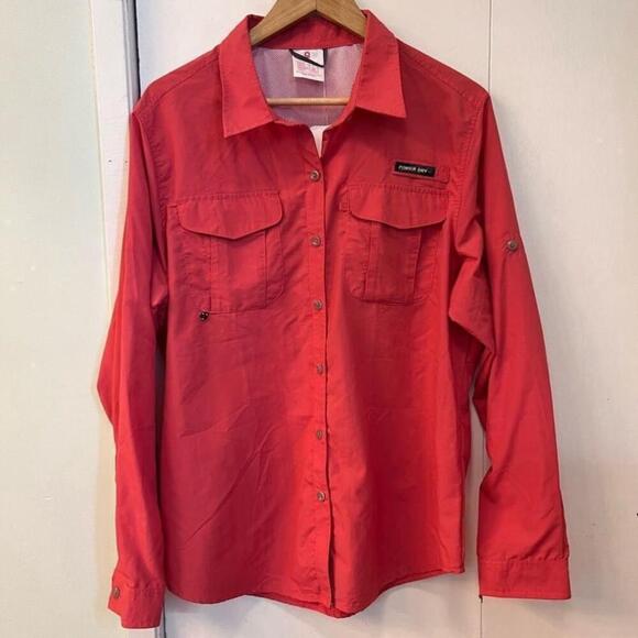 NWT Little Donkey Andy Vented UV Protectant Button Down Shirt- Size Large- Coral - Picture 7 of 16